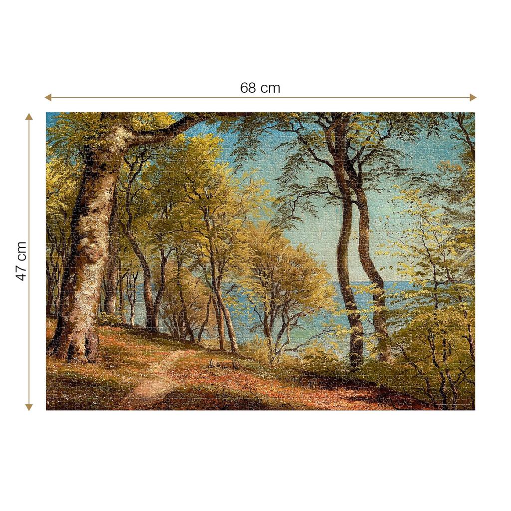 D-Toys 1000-piece jigsaw puzzle, 77417-MO01, Peder Mørk Mønsted: Birch Trees at a Coast, 47 x 68 cm