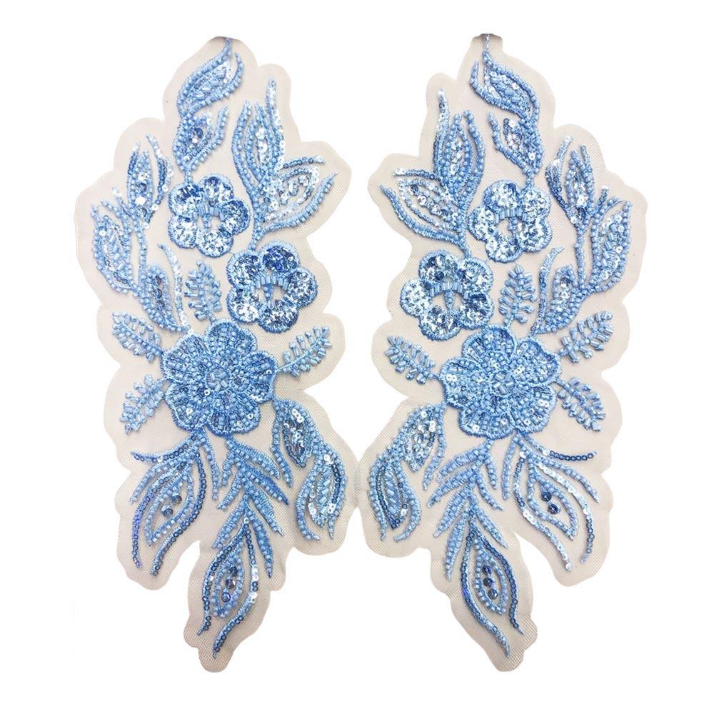 

Sequined National Style Lace Floral Embroidery Hanfu Lace Accessories Costume Material синий