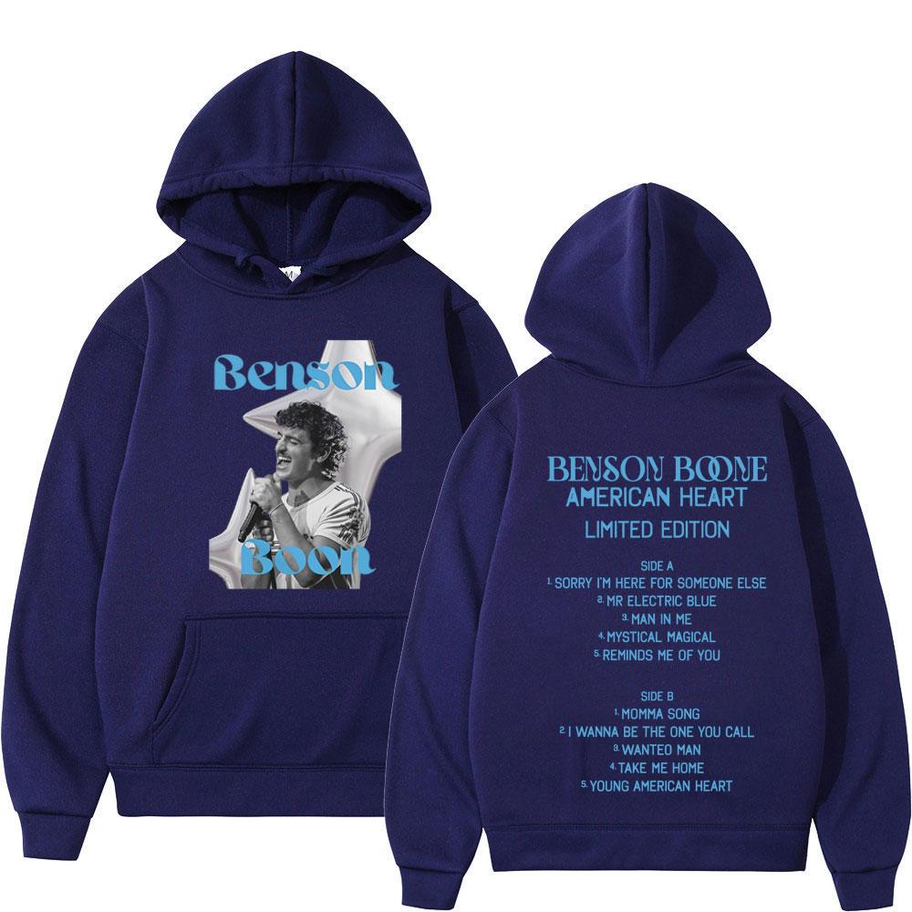 Benson Boone American Heart Album 2025 Print Hoodie Men Women Fashion Pullover Autumn and Winter Hip-hop Casual Thick Sportswear