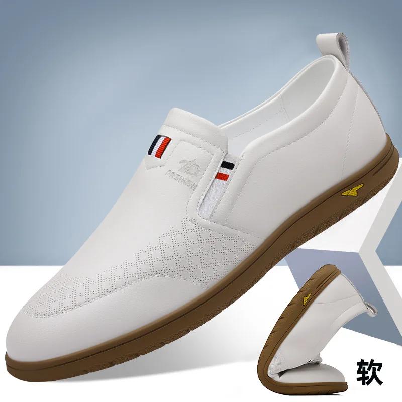 FashionDesigner New Male Loafers Spring Autumn Non-slip Breathable Slip-on Man Shoes Lightweight Men's Casual Leather Shoes