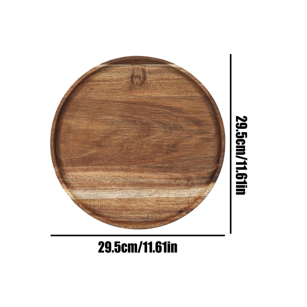 

Coffee Table Tray Round Display Charcuterie Board Rustic Wood Tray Food Holder for Cheese Fruit Bread Snack Home Decor Kitchen