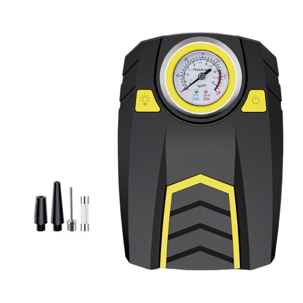 

120 Вт Портативный воздушный компрессор для накачивания шин DC12V Электрический насос для накачивания шин с манометром Аварийный светодиодный фонарь для автомобиля, велосипеда