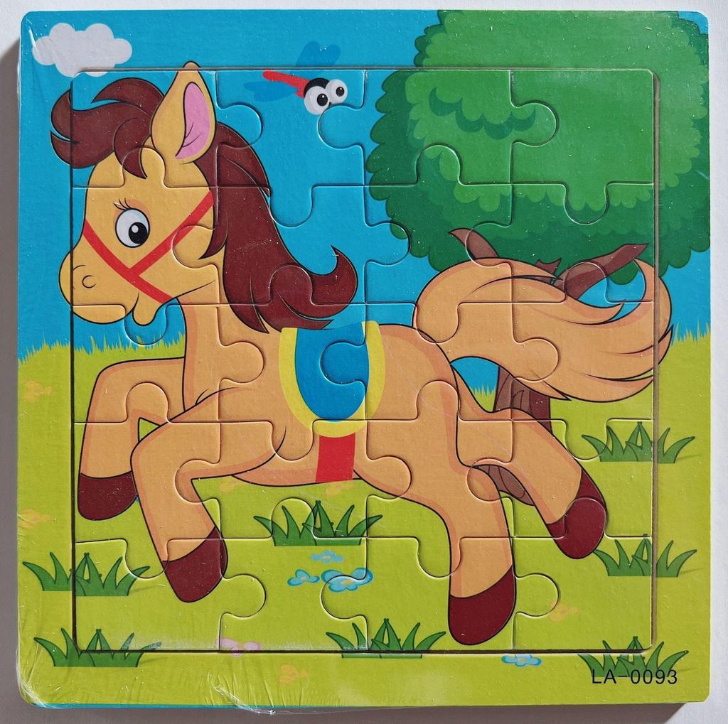 20-Piece Wooden Kids' Puzzle Board - Cartoon Animals