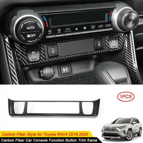 Carbon Fiber Car Console Function Button Trim Frame Fits  -  Toyota RAV4