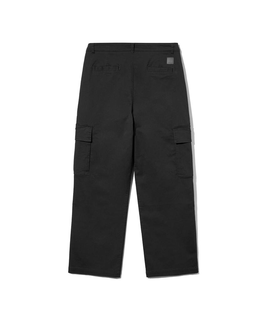 UCLA Unisex Washed Flat-Tuck Cargo Wide Pants [Black] (Uc3Lp20)