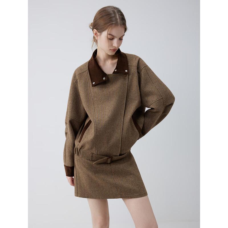 ELLE Women's Oversized Patchwork Short Jacket