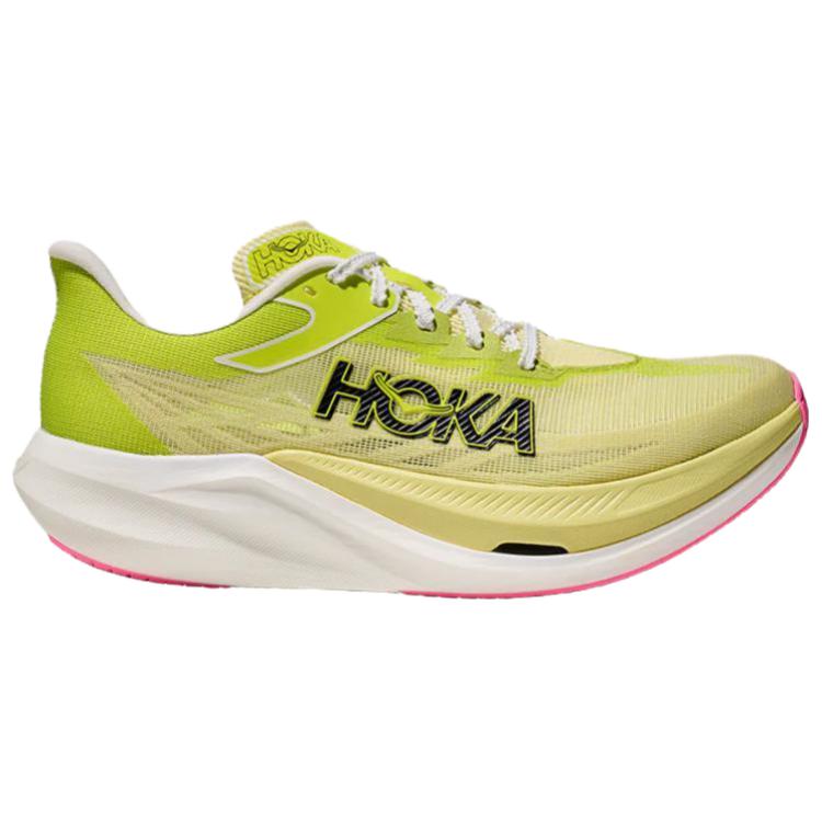 HOKA One One Rocket X 3 Comfortable Versatile Non-Slip Breathable Low-Top Running Shoes Unisex Running Shoes Yellow 1168724-SNLG