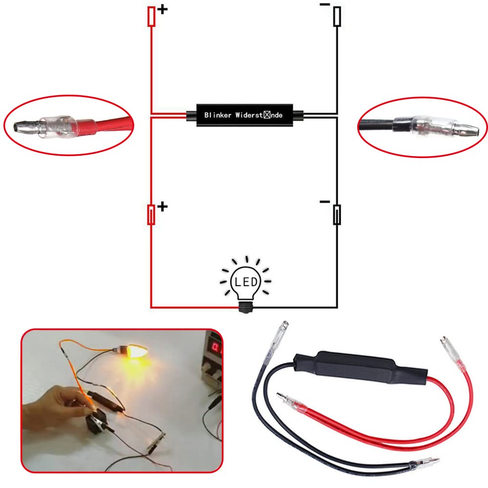 YFFSFDC Motorcycle Motorcycle LED Turn Signal Resistor 10W Anti-Hifra Resistor Canceller Decoder Universal 2pcs