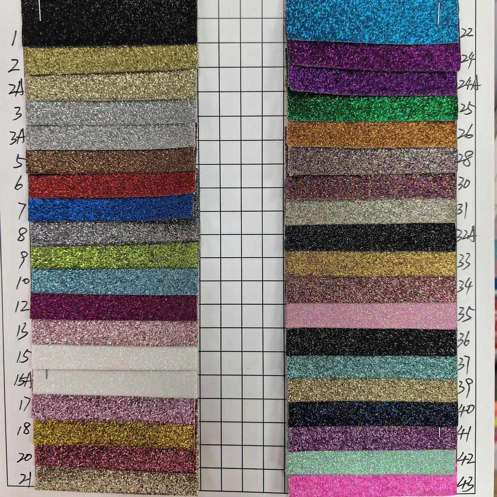 Piele PU Pânză cu Sclipici cu Curcubeu Gradient și Sclipici Auriu-Argintiu