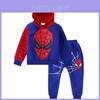 Wspaniały Komfort Z 2 szt. Dziecięcy Chłopięcy Z Długim Rękawem Bluza z Kapturem Spiderman Spodnie Zestaw Dresowy