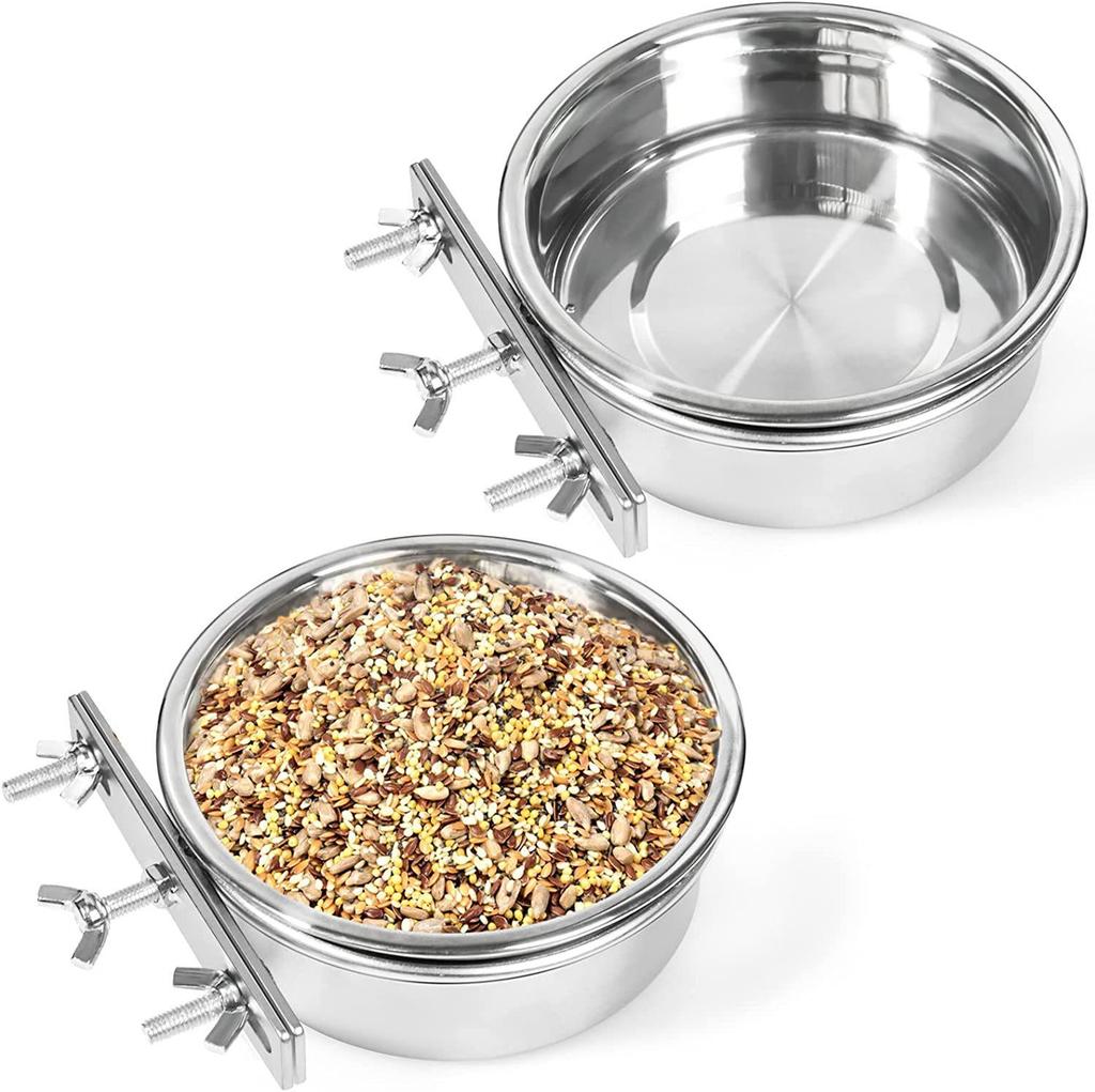 Stainless Steel Anti-Spill Hanging Pet Food Bowl for Cats & Dogs