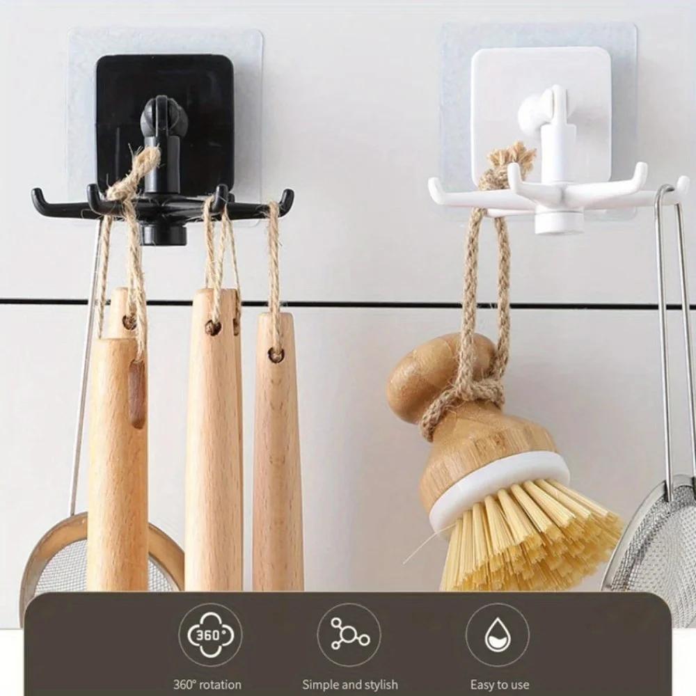 Kitchen Hook Multi-Purpose Hooks 360 Degrees Rotated Rotatable Rack for Organizer and Storage Spoon Hanger for Kitchen Gadgets