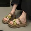 Trendy Brand Platform Slippers Women's Summer Wear Fashion 2025 New Beach Cool Slippers Women's Shoes Go Out Two Wear
