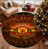 Tappeto Rotondo con Motivo Manchester United F.C, Tappetino da Interno/Esterno, per Picnic, Sala Giochi, Camera da Letto, Ufficio, Soggiorno, Tappeto Decorativo per la Casa, Regalo di Compleanno
