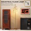 170.5cm Industrial Dimmable Standing Lamp, 3-Light Floor Lamp with Steel Wire Cage Lampshades, Gold Tone