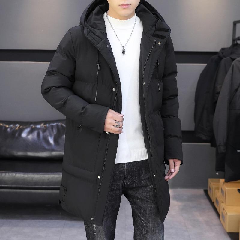 Hooded Cotton Jacket for Men, Medium To Long Length, Thick and Warm Jacket, Long Cotton Jacket, Cold Proof Winter Coat, Cotton J