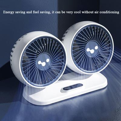 Car Mounted Dual Head Fan For 24V Large Truck 12V Small Bread Car Car Mounted Fan USB Interface Powerful Dual Head Electric