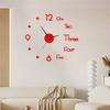 Yousheng Frameless Acrylic 3D Wall Clock Modern Non Ticking Silent DIY Home Office Bedroom Living Room Indoor Digital Analog Clock Decoration