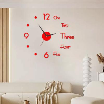 Rahmenlose Acryl 3D Wanduhr Modern Geräuschlos DIY Heim Büro Schlafzimmer Wohnzimmer Innen Digital Analog Uhr Dekoration