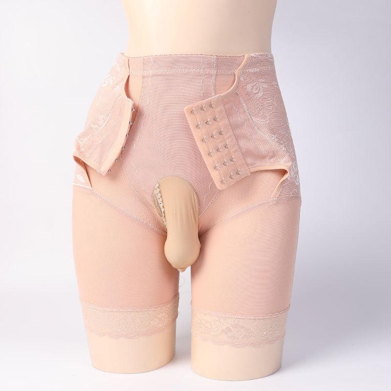 Sissy Pouch Panties Mannen Buikcontrole Shapewear Ondergoed Hoge Taille Body Shaper Afslankende Gordel Taille Trainer Kant Briefjes