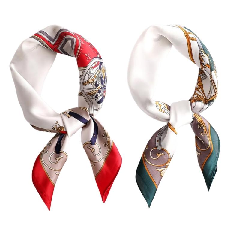 Fashionable Small Square Scarf with Unique Print for Office or Casual Wear Comfortable and Easy Care Bandana Scarves