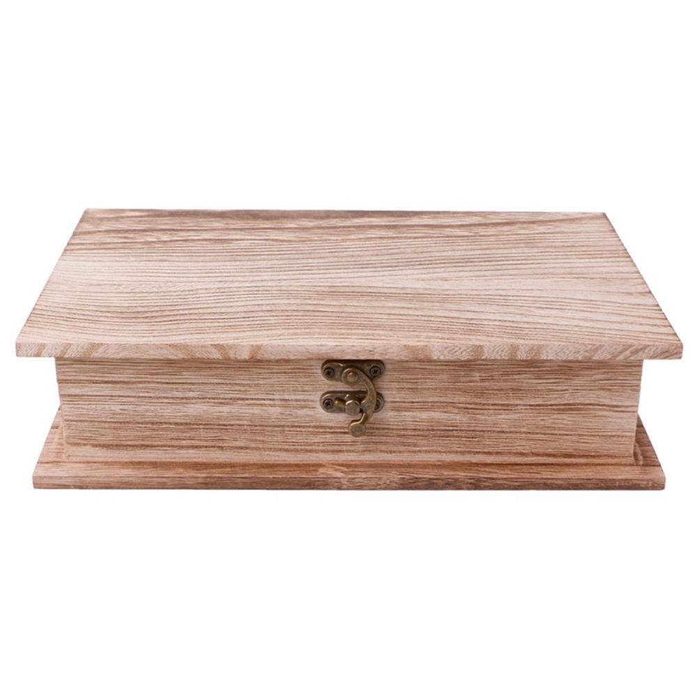 Shape Lockable Hinged Handmade Storage Box Home Supplies Sundries Organizer Jewellery Storage Case 28x18x7cm