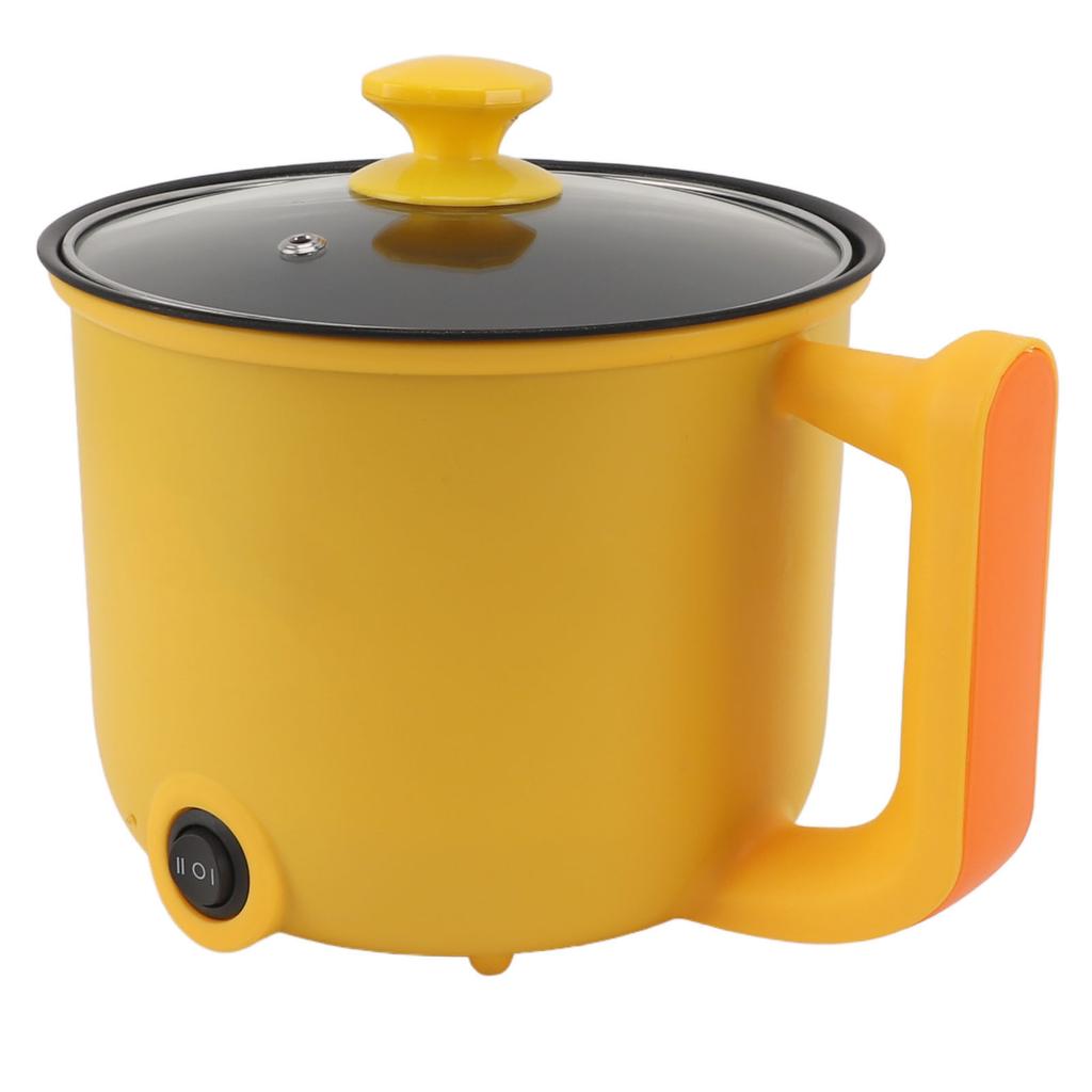 Electric Noodle Cooker Yellow 1.8L 2 Speed Adjustment 600W Automatic Power Off Anti Stick with
