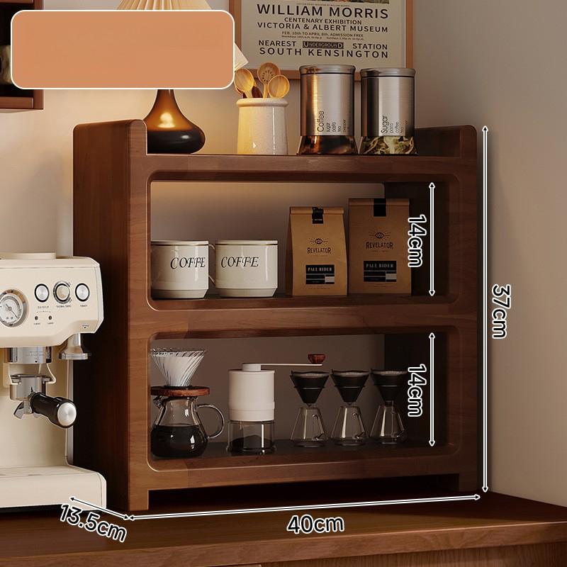 Coffee Machine Organizer Rack Wood Storage Racks Multifunctional Cup Shelf Aesthetic Tabletop Heightening Shelves Home Furniture