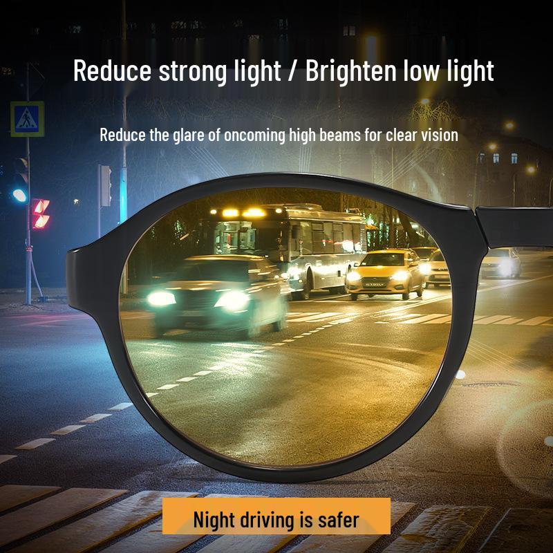 Foldable Night Vision Anti-Blue Light Reading Glasses with HD Eye Protection for Men