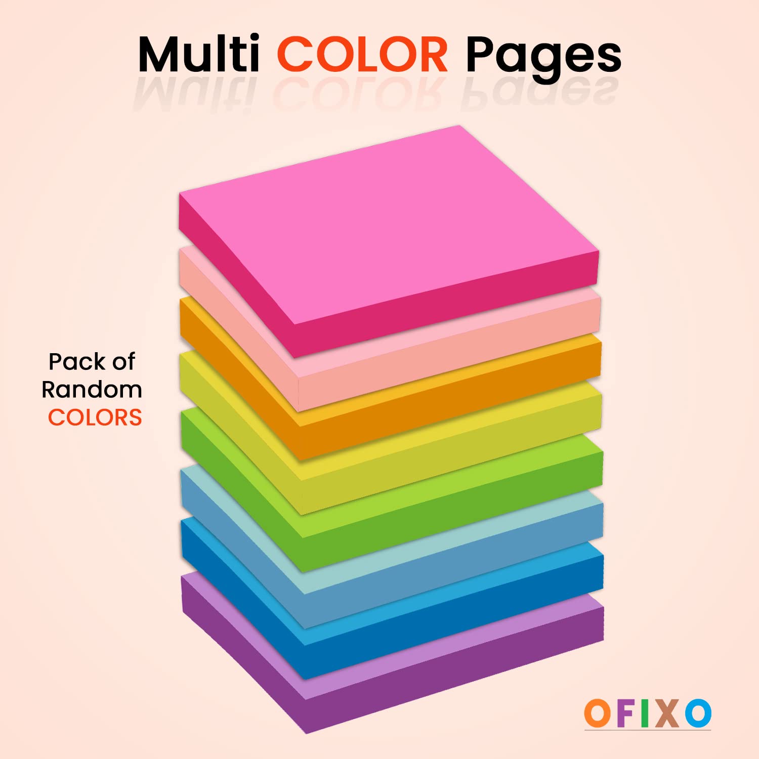 OFIXO Colorful 400 Sheets Memo Pad Note N Times Post Note Paper Free Stickers Post Sticky Notes Stationary (Multicolor) 80 mm x 80 mm