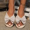 Fashion Bowknot Decoration Casual Flat Slippers Shoes for Women Slides New Summer Slides Outdoor Beach Flip-flops Fashion Women's Shoes