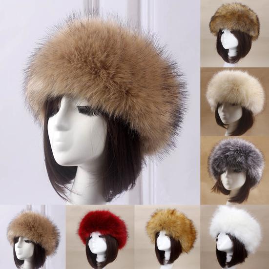 Women Autumn Winter Faux Fur Thickened Hat Outdoor Cold-proof Warm Plush Beanie