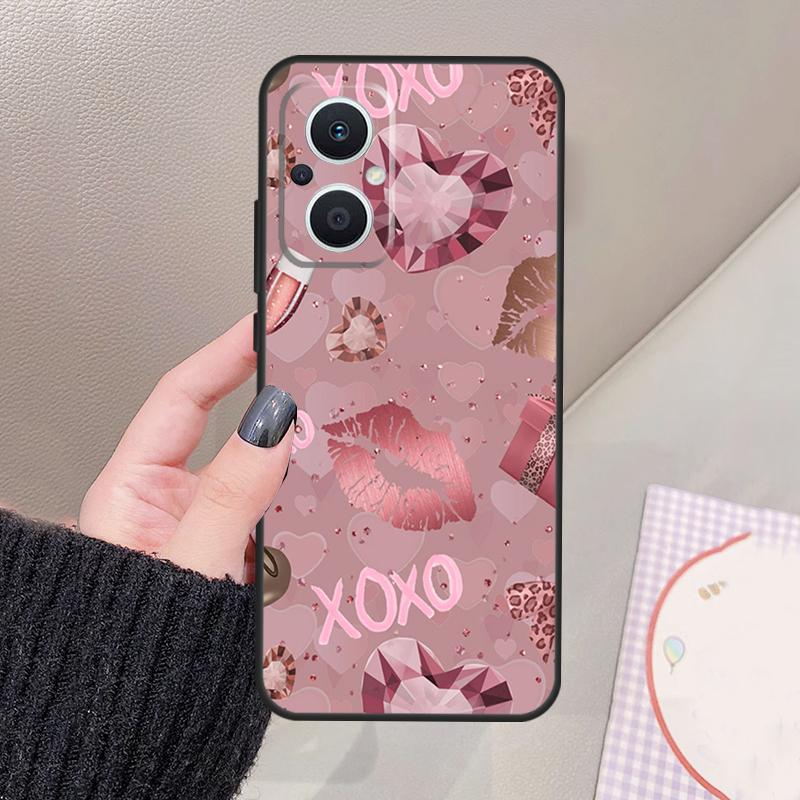 Love Rose Gold Style Funda For OPPO Reno 13 11 12 14 Pro 13F 14F 12F 11F 7 8 Lite OPPO Find X5 X6 X8 X9 Pro Case