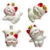 Cute Resin Small Lucky Cat Miniature Cat Figure Desktop Ornament Cat Decoration for Office Desk Car Dashboard