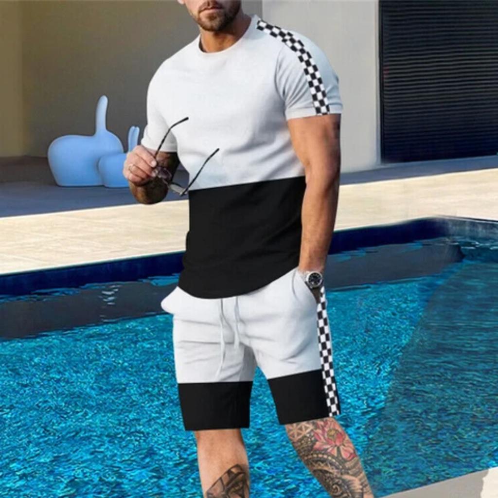 Hawaïs Heren T-shirt Casual Pak Zomer Korte Mouw Korte Broek Een Set Straatkleding Strandbroek Met Een Top Simpel Pak Voor Mannen