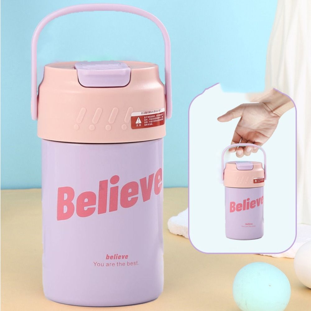 with Straw Handle Stainless Steel Thermos Mug Straw Thermal Water Bottle  Coffee Tea