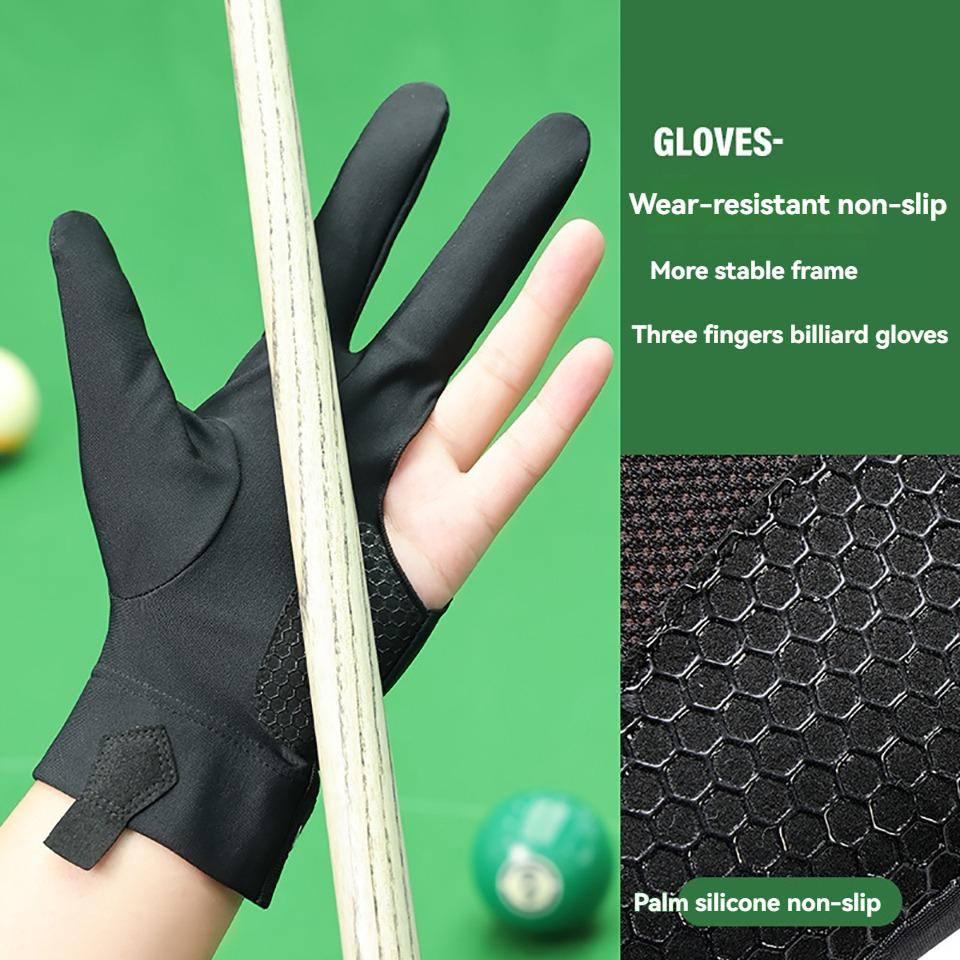 1 Pezzo Guanti da Biliardo Comodi Antiscivolo Snooker Indossare Guanti Dita Aperte Touch Screen Traspiranti e Leggeri Unisex
