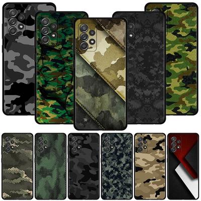 Wzór kamuflażu Etui na Samsung Galaxy A51 A71 A41 A31 A11 A01 A72 A52 A42 A32 A22 A21s A02s A12 A02 Czarna Powłoka Capa Etui