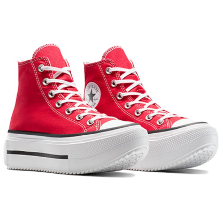 Converse Chuck Taylor All Star Lift Double Stack High Red Unisex Sneakers Black White A15542C