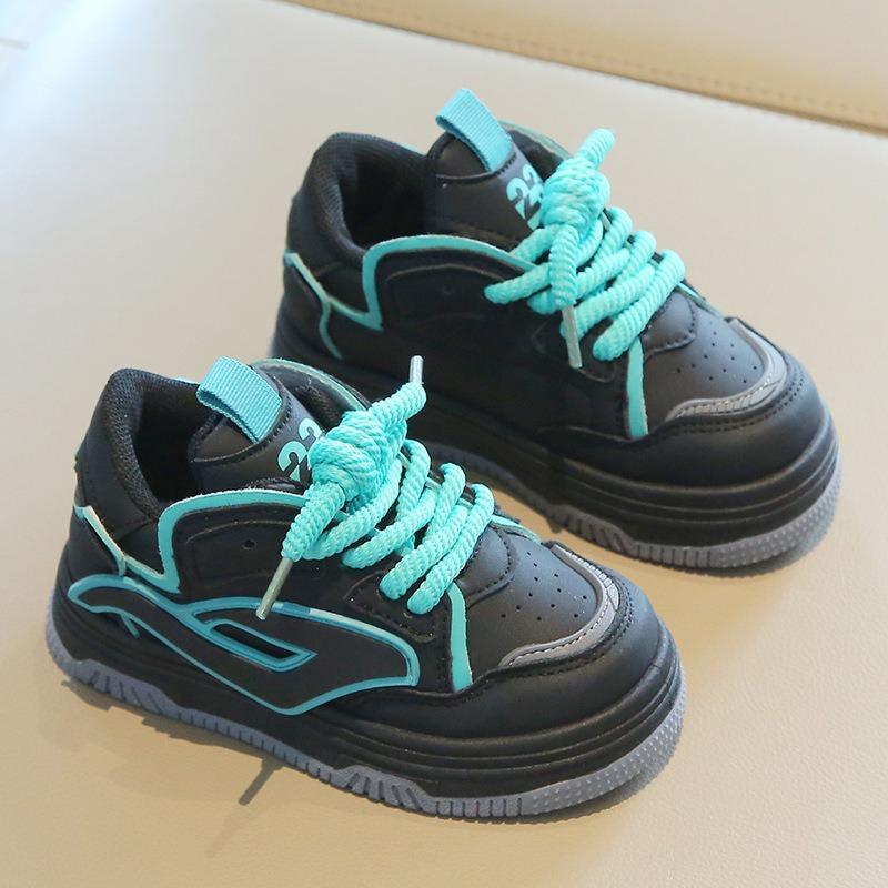 Children's Sports Shoes - Spring/Autumn Casual High-Top Skate Shoes for Boys, White Sneakers for Girls, Soft-Soled Puffy (Doughnut) Shoes for Toddlers