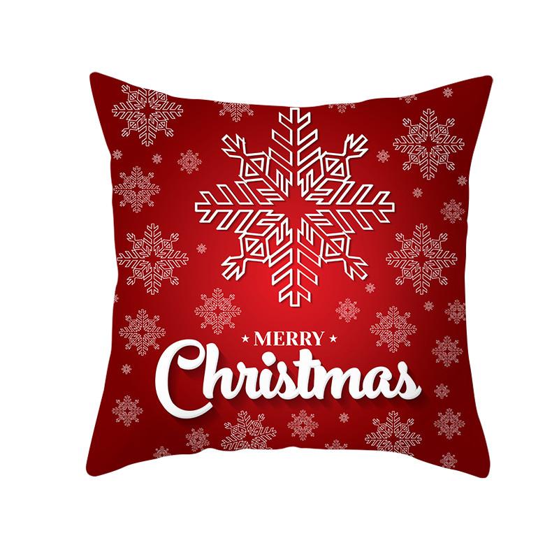Federa Decorativa Regalo di Natale Copricuscino Stampa Rossa Copricuscino Divano Casa Festivo Materiale Corto Peluche