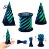 Spiral Stress Relief Toy 3Pcs 3D Printed Cone Figurine Impossible Passthrough Sculpture Vortex Thread Anxiety Gadget Illusion Mini Pyramid Cylinder
