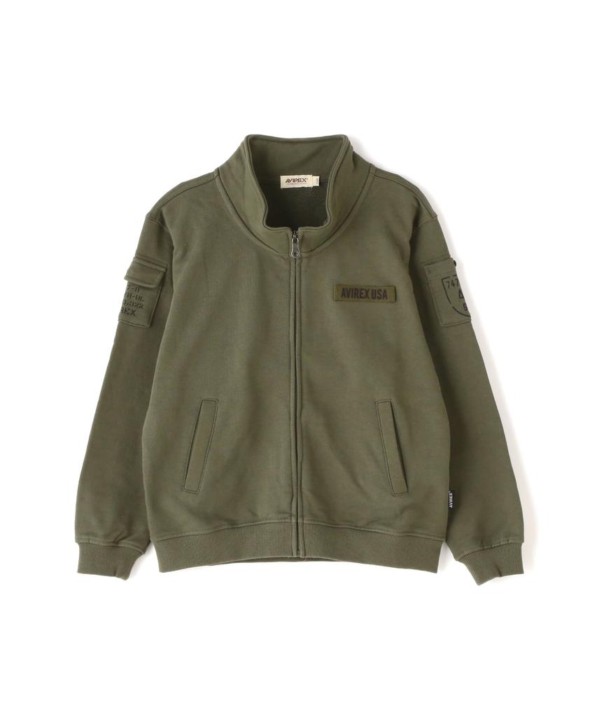 Avirex Kids Fatigue Stand Collar Zipup Sweat 783-3930952 100 310 Olive
