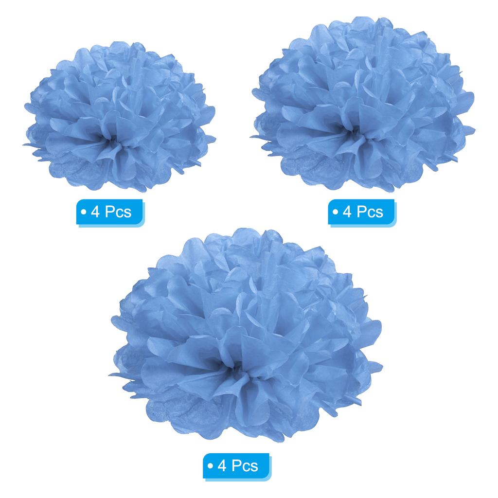 4"/6"/8" Tissue Pom Poms Flowers, 12 Pack Paper Flower Ball for Wedding Bridal Shower Birthday Bachelorette Party