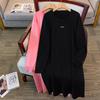Plus Size Women's Loose Round Neck Sweater Dress: Bust 150/160 cm, Suitable for 200-350 jin. Style 8021