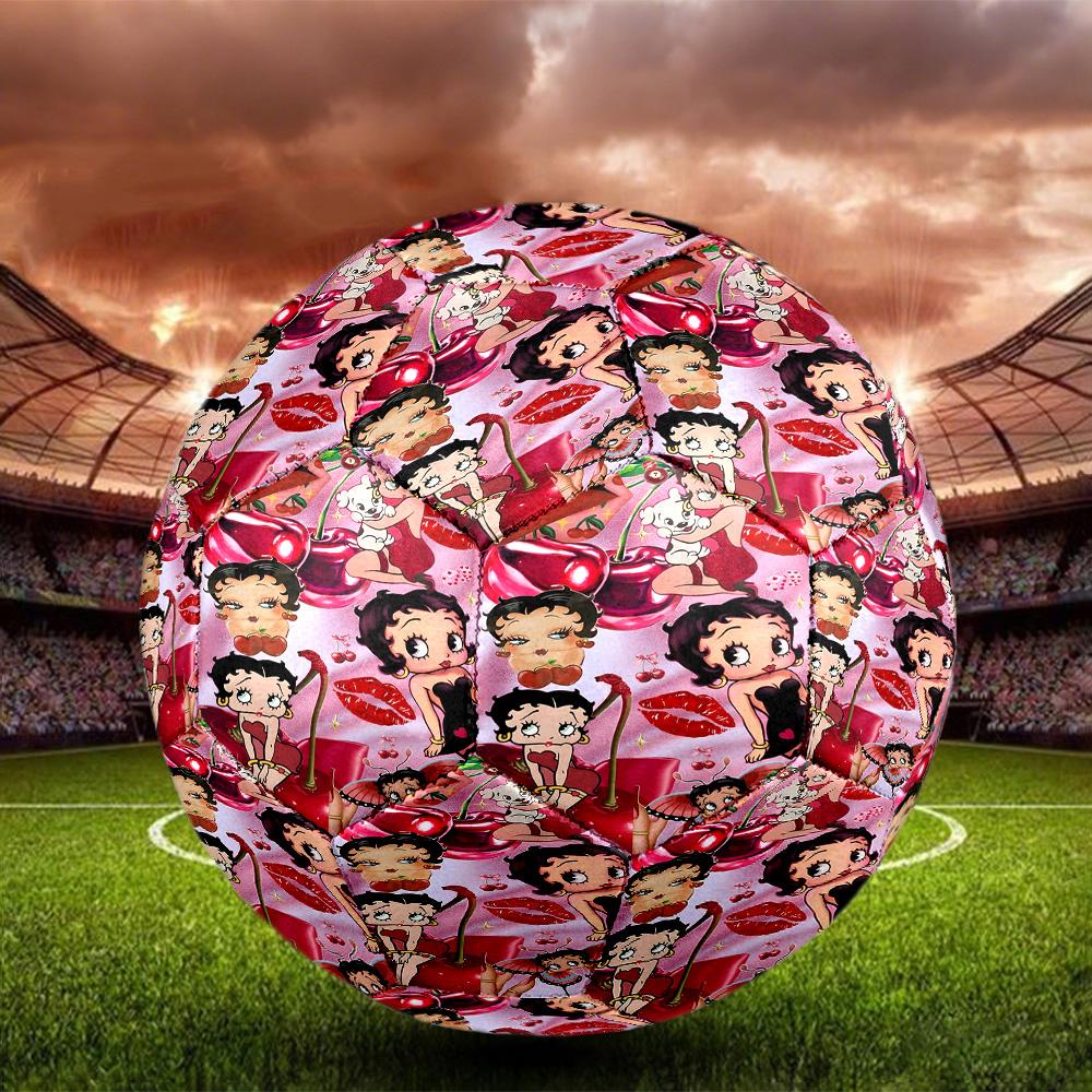 Betty Boop Print Size 5 Soccer Ball, Standard Match Football for Sports Game and Team Practice, Ideal Gift for Soccer Fans