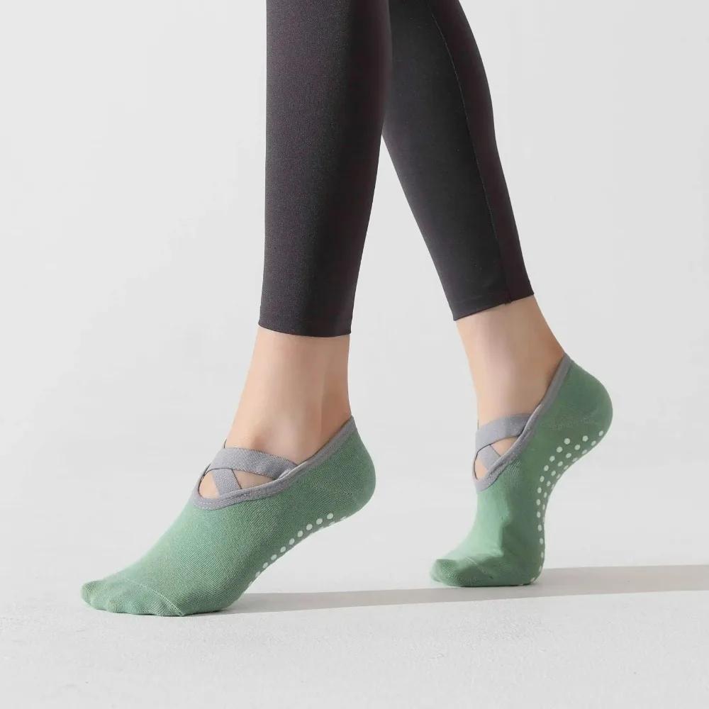 1Pair Women'S Yoga Socks With Anti Slip Pilates Exercise Ballet Socks That Absorb Moisture  Zapatos Pilates Mujer