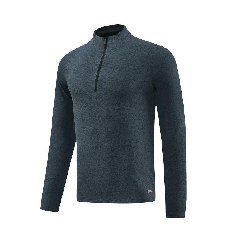 Men's Quick-Dry Long Sleeve Sun Protection T-Shirt with Half Zip for Sports & Fitness