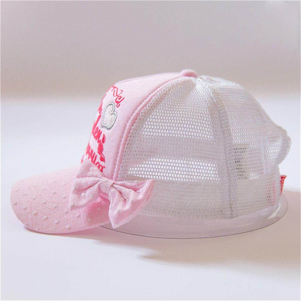 Baby Hat Kids Hat Cap Baseball Cap Sun Hat UV Cut Hat for Girls Children 525 52cm Circumference [LeafIn] (Pink, (Head 52-54cm))