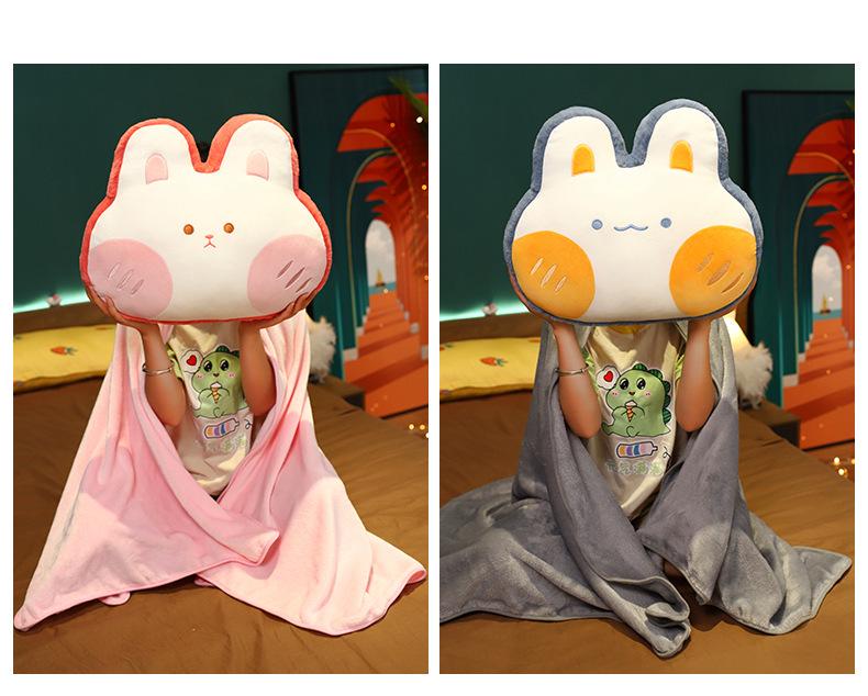 Cute Cartoon 3-in-1 Pillow Blanket: Backrest, Car, Office Nap Essential